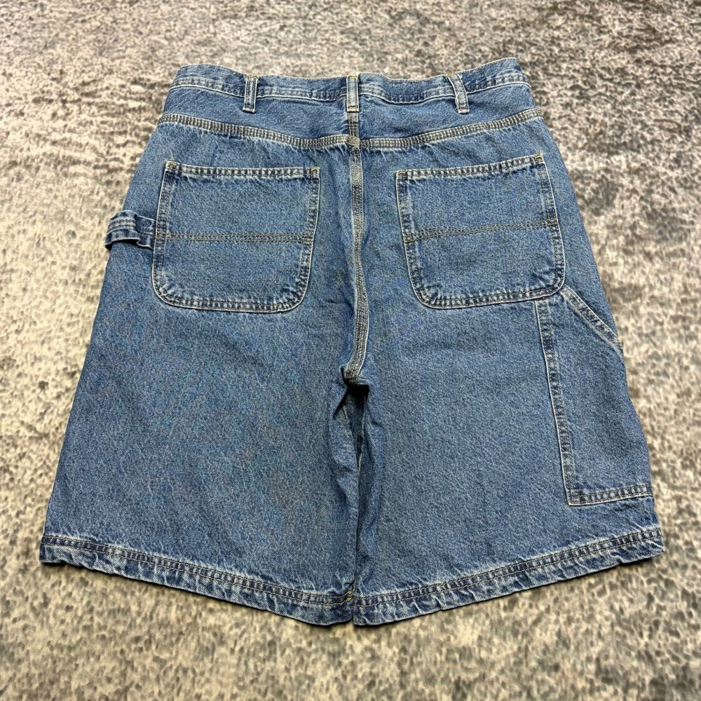 Faded Glory Denim Carpenter Shorts Mens 34 Blue Baggy Skater Utility Y2K Jorts